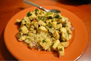 Tempeh on a bed of couscous...